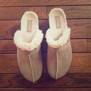Crocs Sherpa Suede Clogs